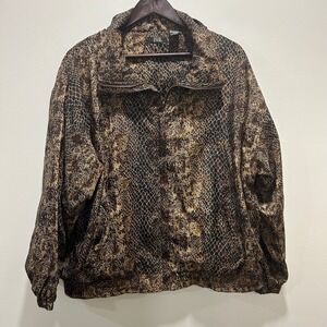Vintage EVR Windbreaker size Extra Large snake skin pattern